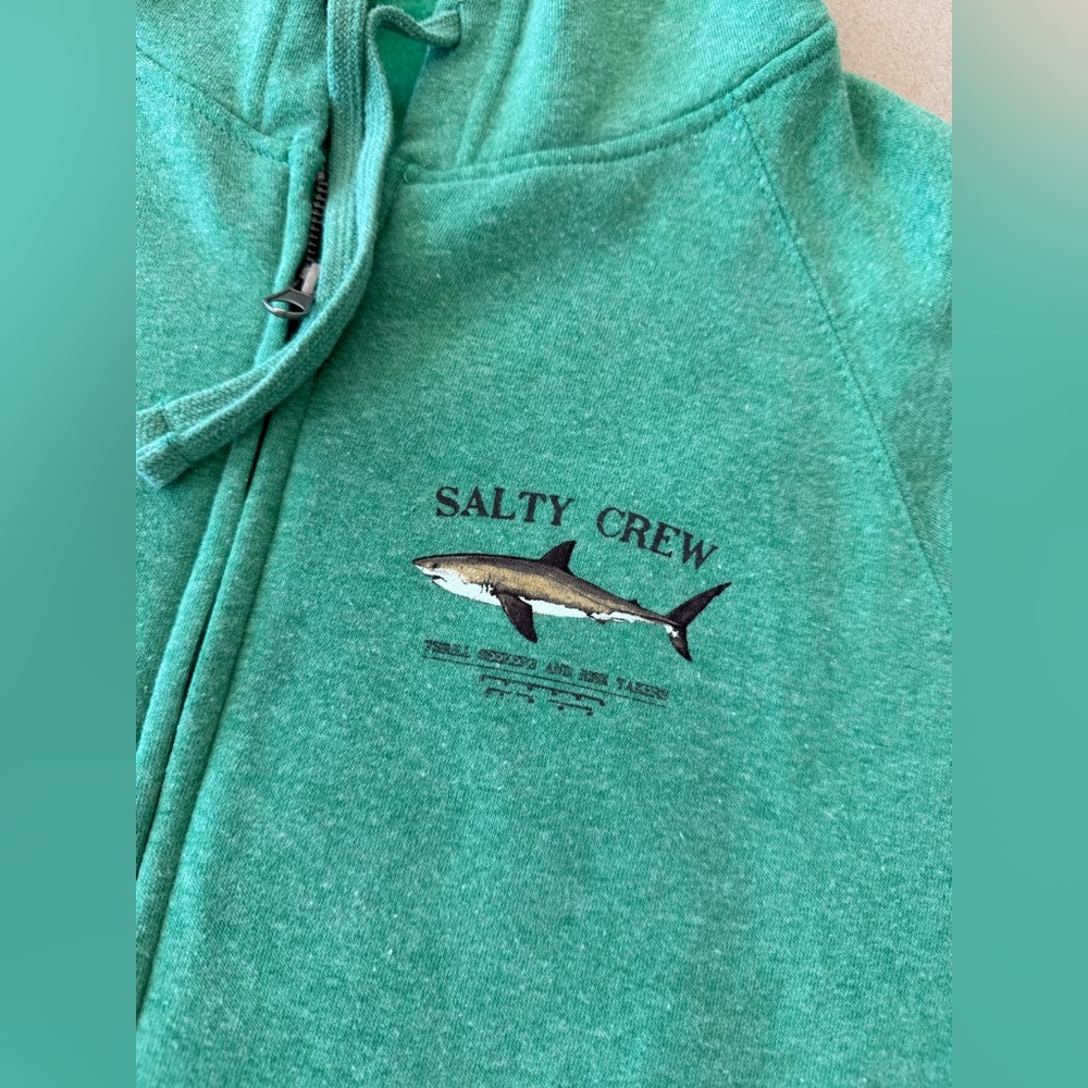 Salty Crew — Boyfriend Fit Green Full-Zip Hooded Sweatshirt — Size XL — NWT - Picture 8 of 16